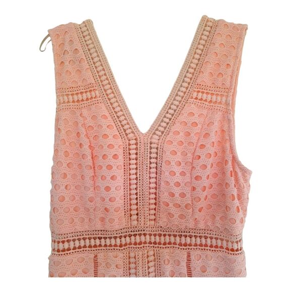 BeBe Crochet Overlay Dress Size 6 Pink Bodycon - Picture 5 of 12